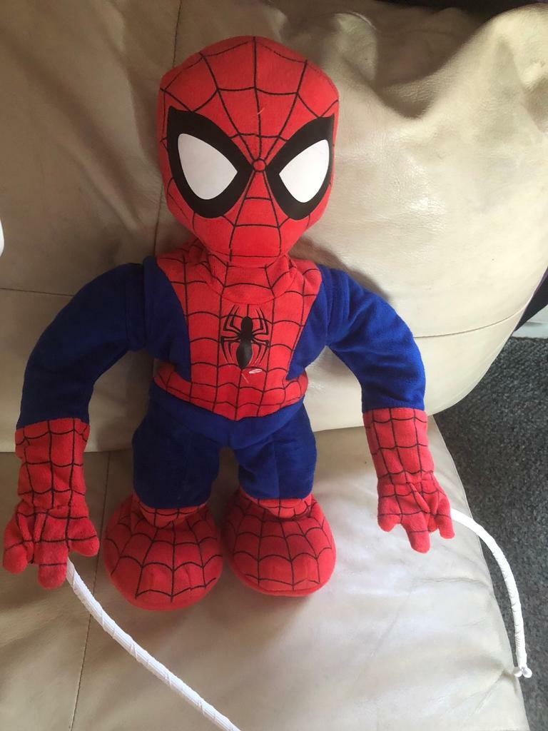 marvel swing & sling spiderman plush